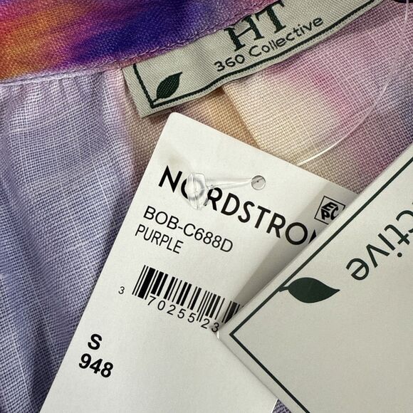 HT 360 Crop Top Women‎ Small Boxy Purple Blouse - Picture 9 of 10